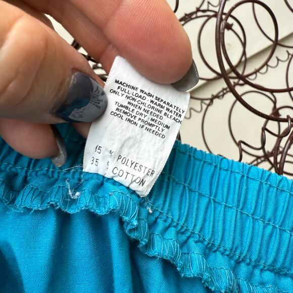 Vintage 80s Malco Modes Teal White Lace Ruffle Circle Skirt Square Dance LARGE - Picture 5 of 9